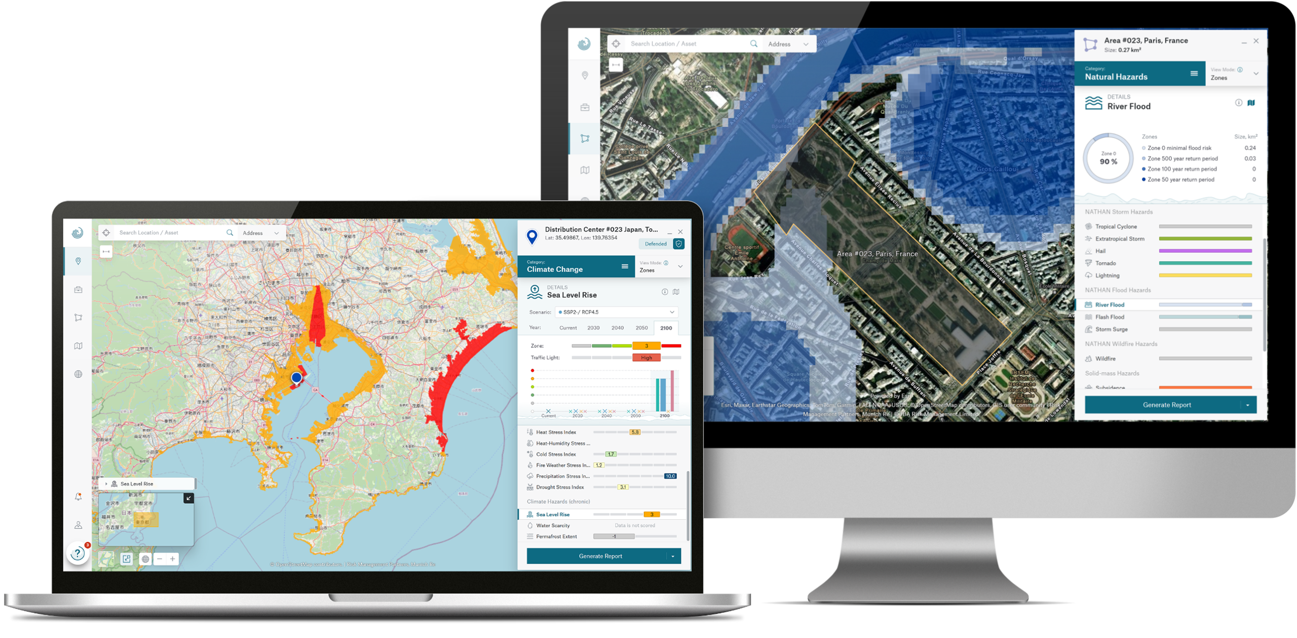 RMP two Screens Sea Level Rise and River Flood